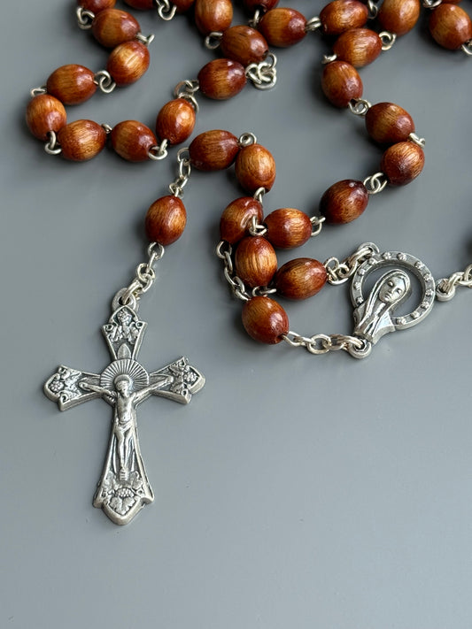 Rosary blessed by Pope Francis - Wood