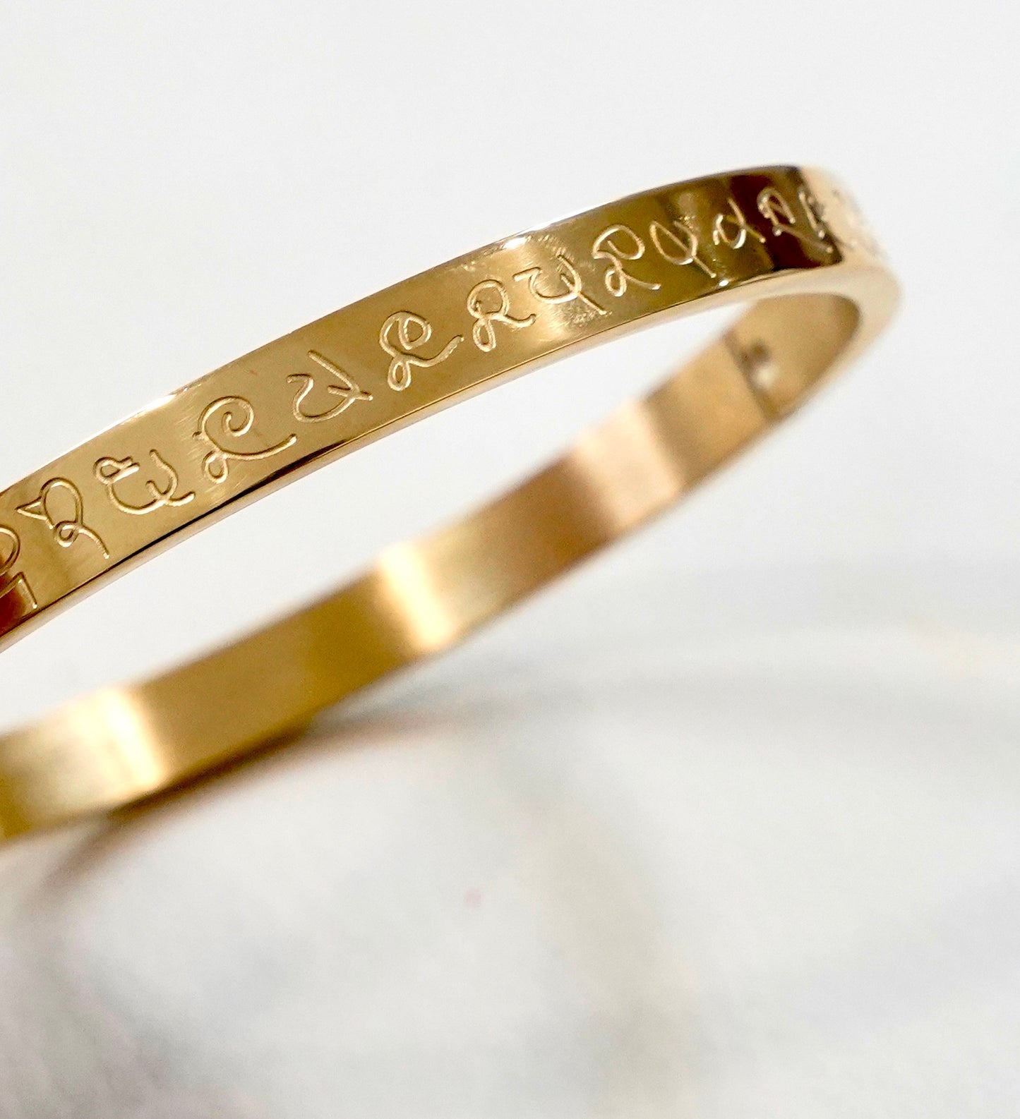 Engraved Buddhist Bracelet - Gold