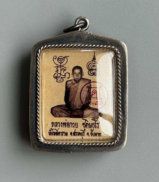 LP Kuay Amulet with Yantras + Official Stamp