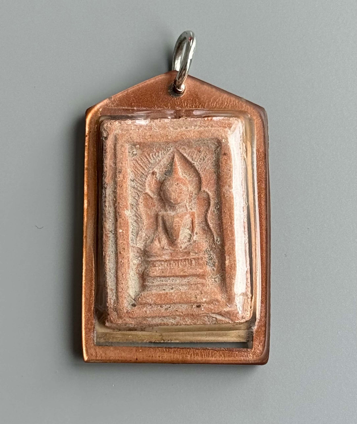 LP Kuay Photo Amulet with Blessed Yantra Foil and Buddha Clay