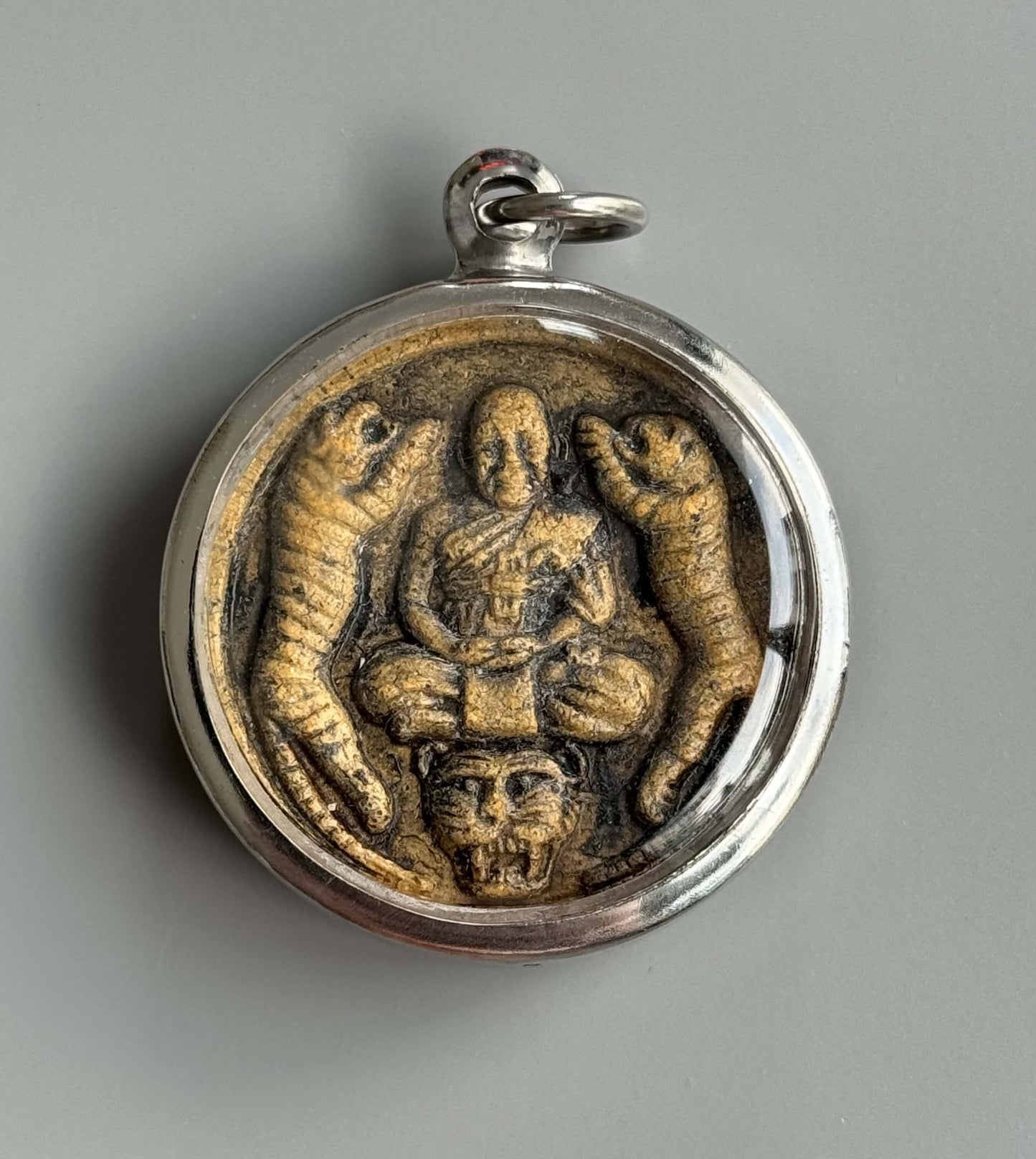 LP Pern Amulet with Tigers and Yantra