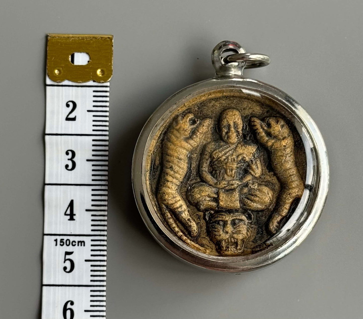 LP Pern Amulet with Tigers and Yantra