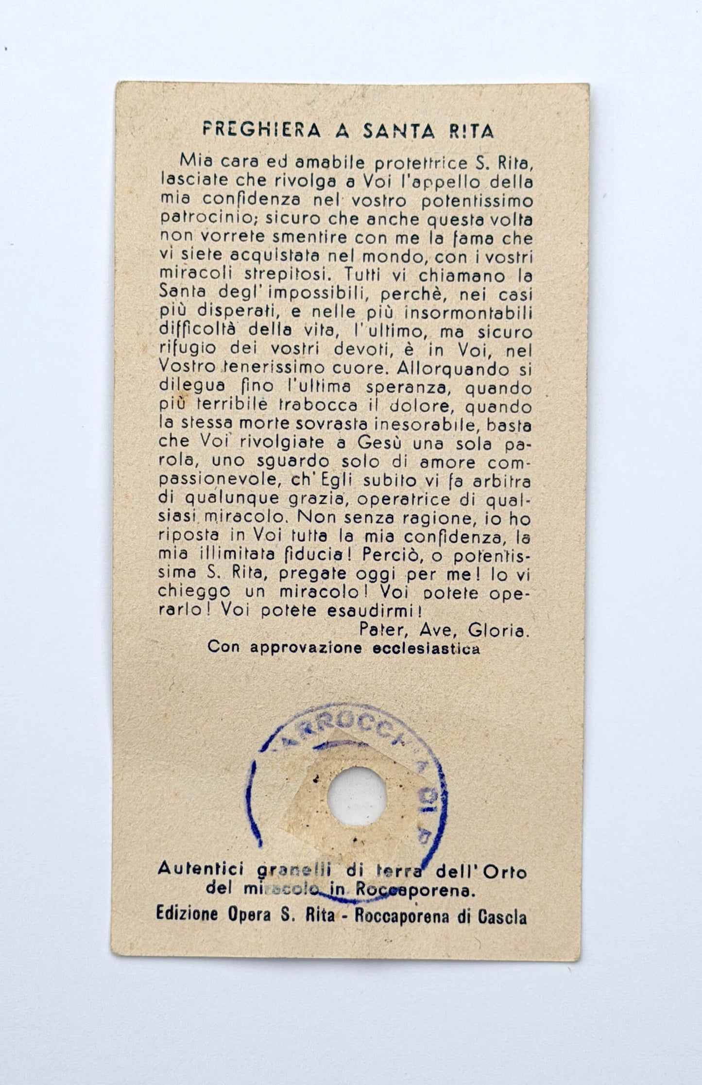 Antique Saint Rita of Cascia Relic Prayer Card - BW