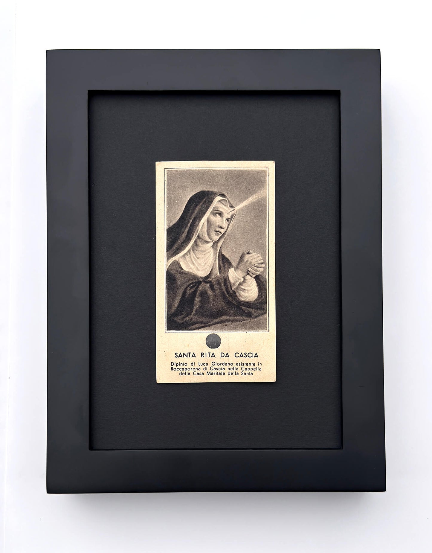 Antique Saint Rita of Cascia Relic Prayer Card - BW