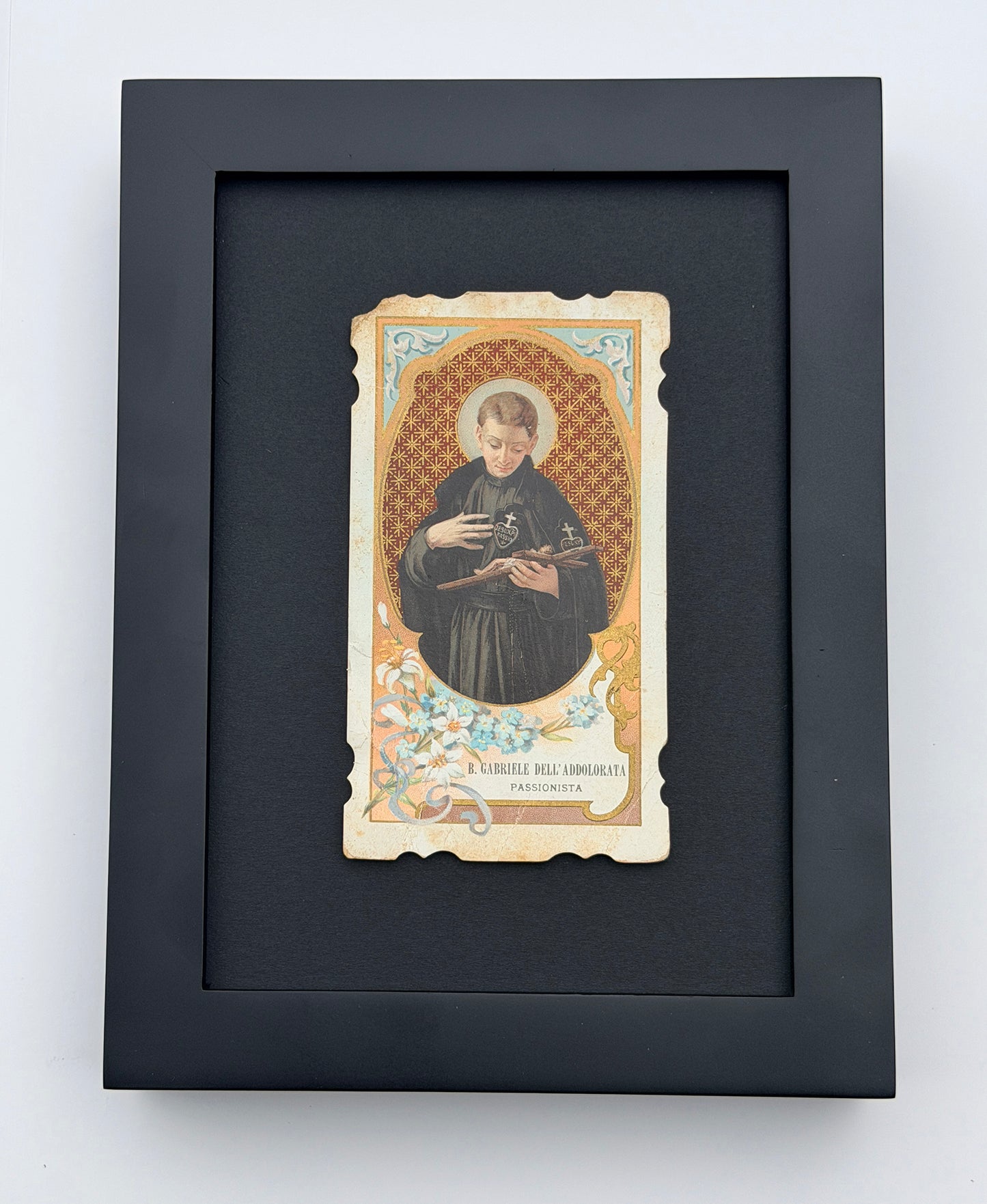 Antique Prayer Card of Blessed Gabriel of Our Lady of Sorrows