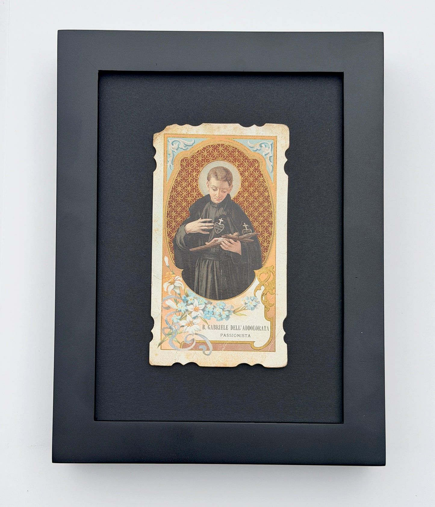 Antique Prayer Card of Blessed Gabriel of Our Lady of Sorrows
