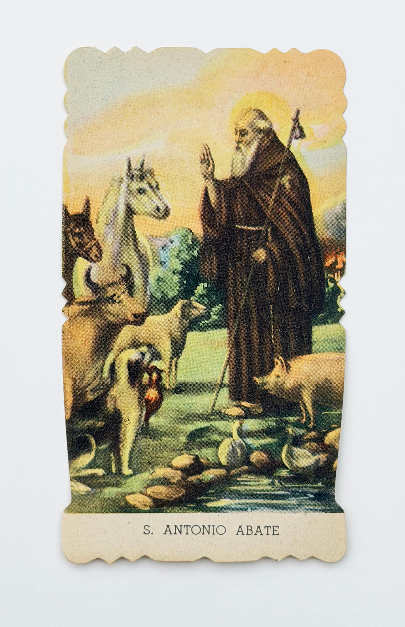 Antique Saint Anthony the Abbot Prayer Card