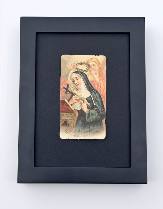 Antique Saint Rita of Cascia Prayer Card - color