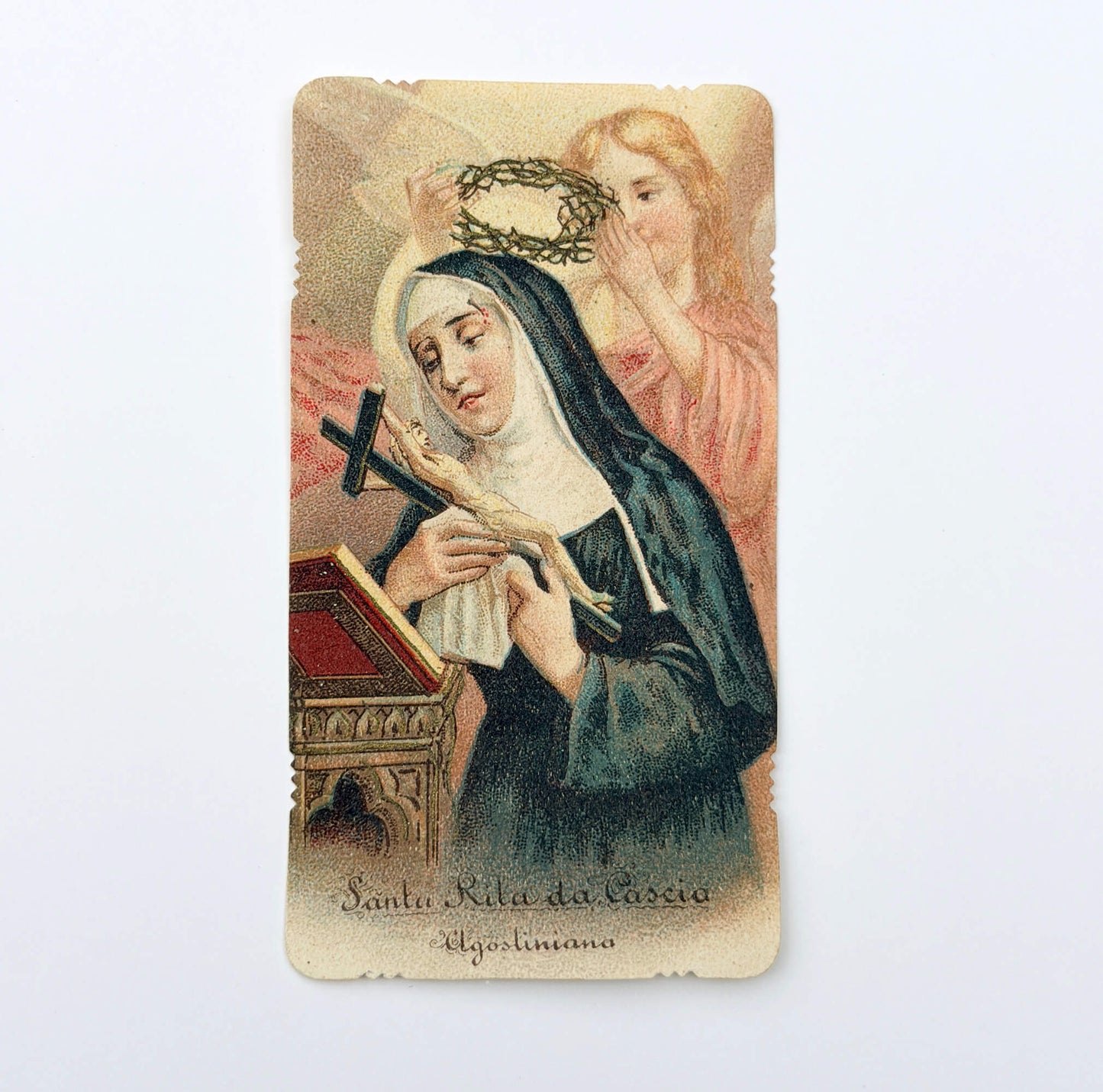 Antique Saint Rita of Cascia Prayer Card - color
