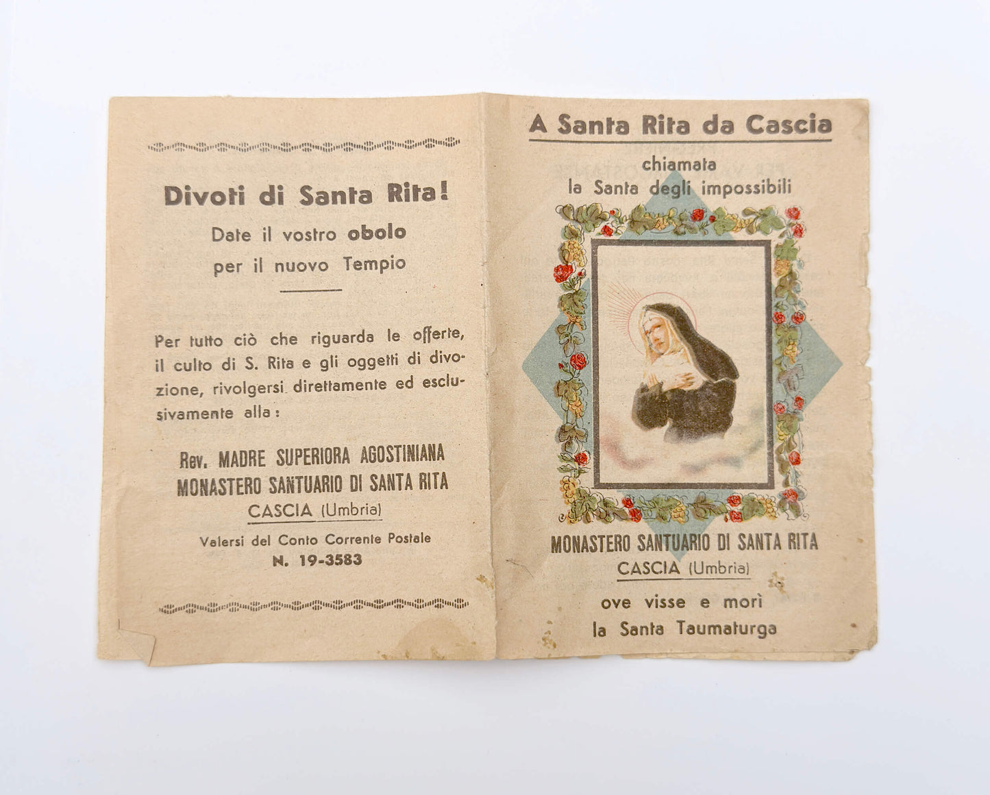 Antique Saint Rita of Cascia Novena Pamphlet