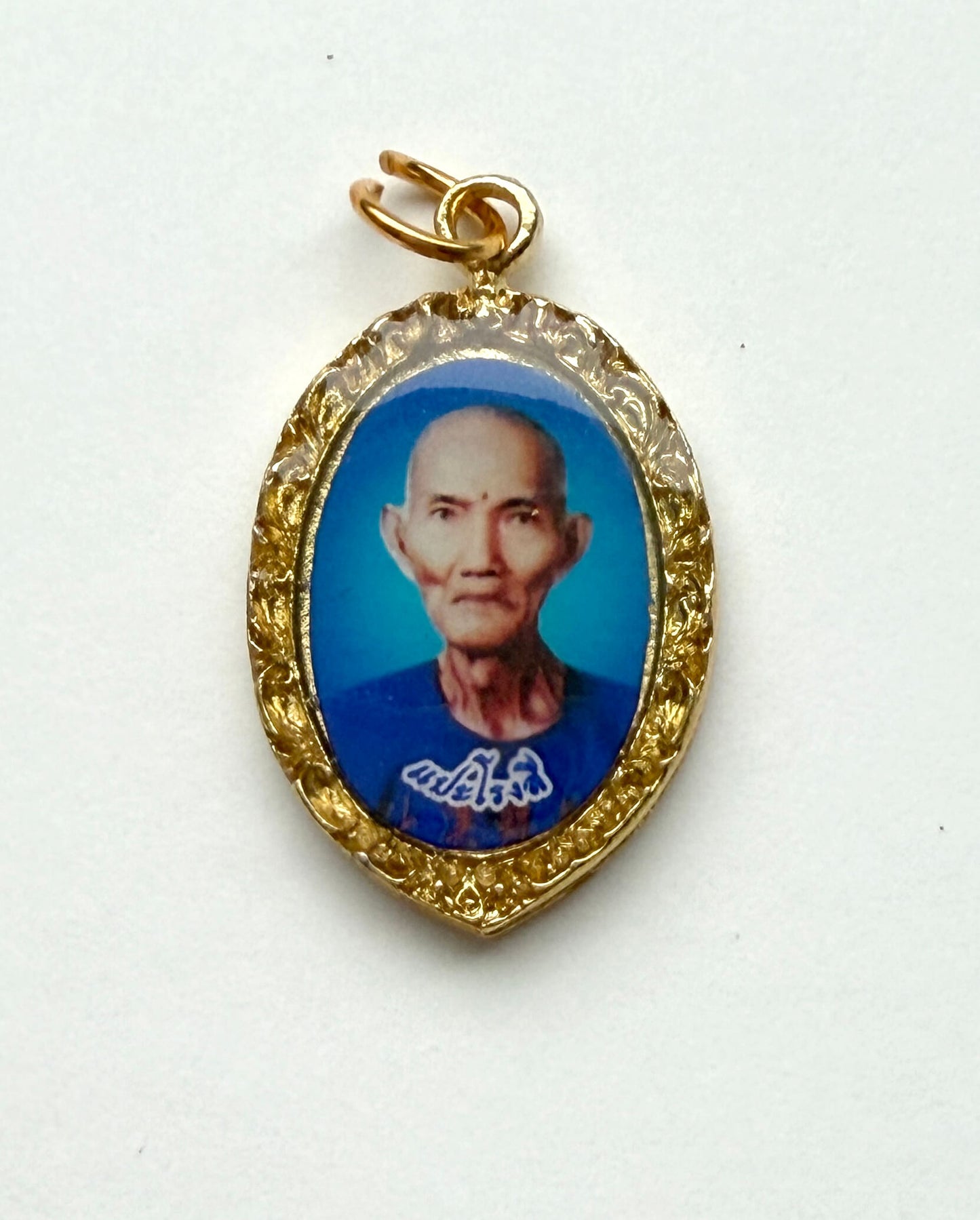 Thai Yantra Locket with Authority Symbol and Ritual Master Portrait