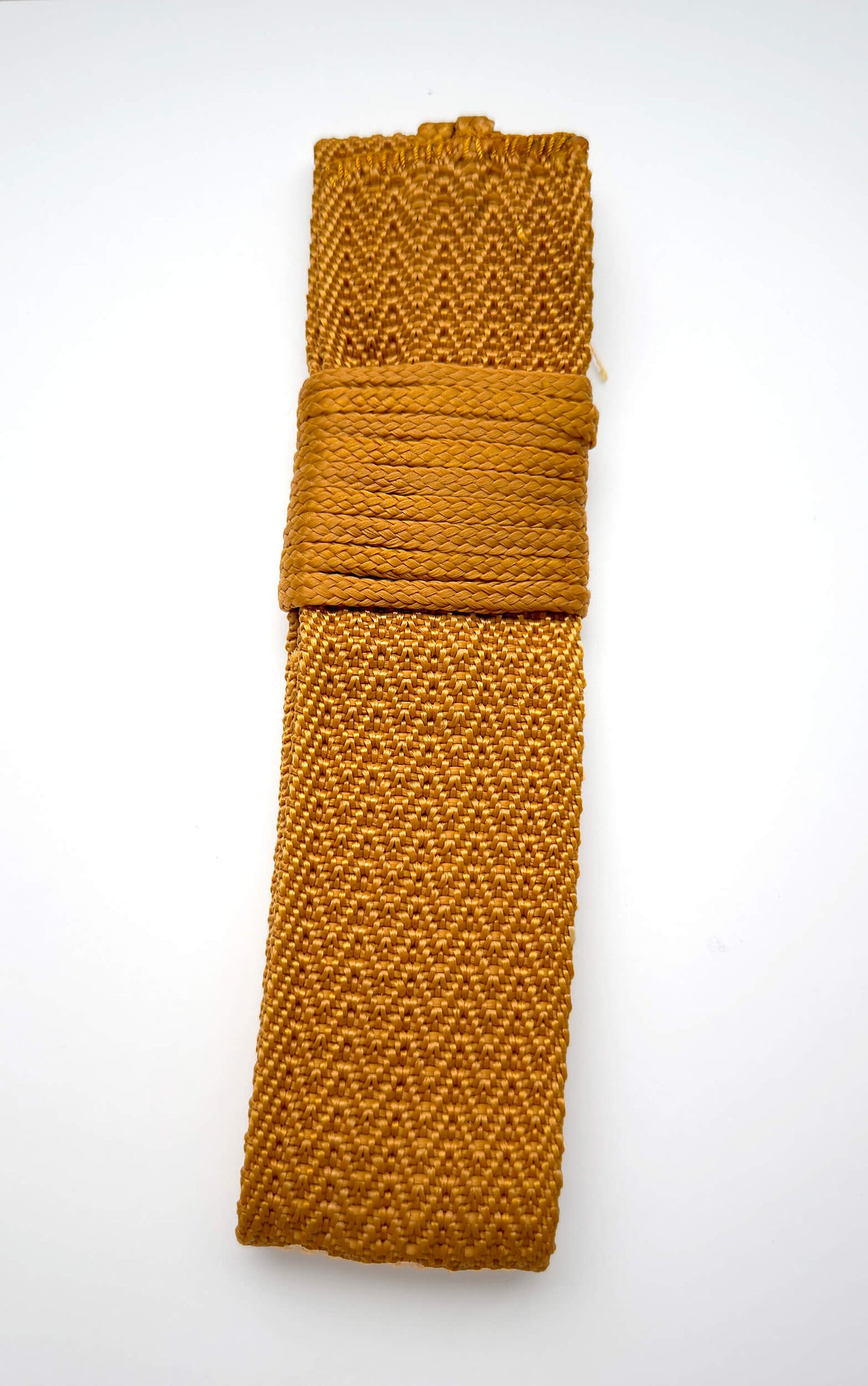 Saffron Monastic Sash – Thai Buddhist Ritual Belt from Wat Ratchanatdaram