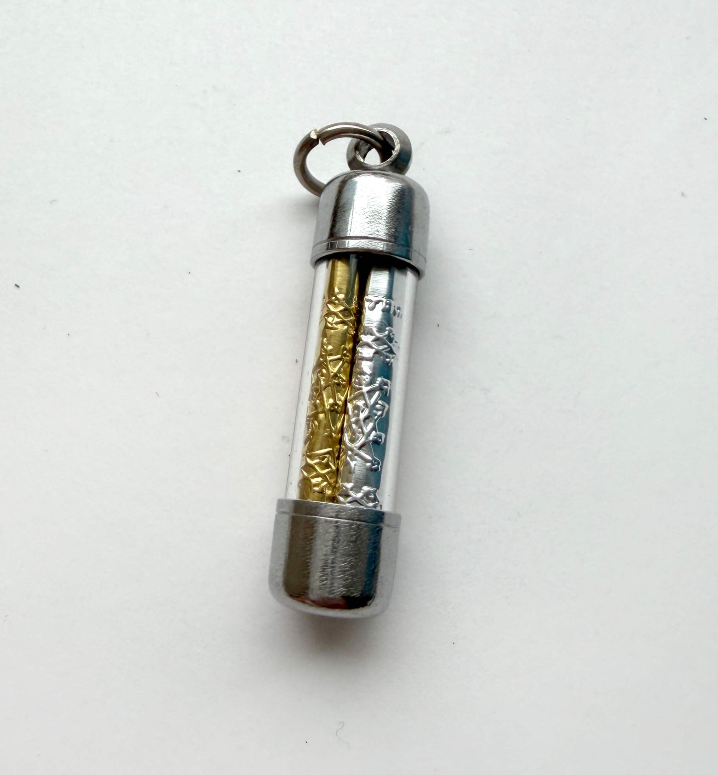 Takrut Metal Scroll Capsule Amulet – Thai Protective Talisman